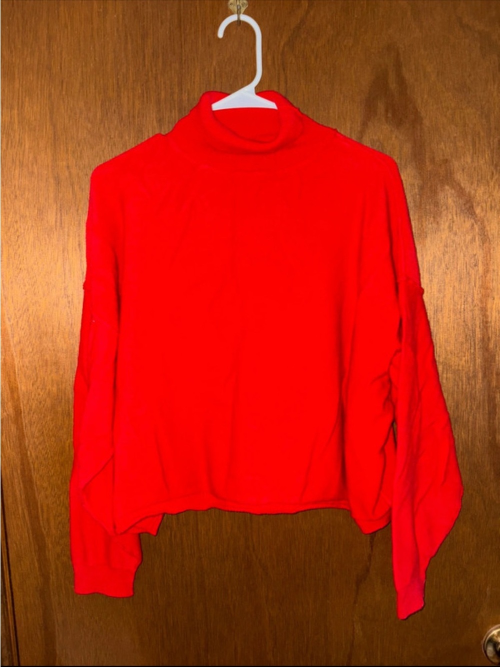 Women's Red Turtleneck Pullover Sweatshirt